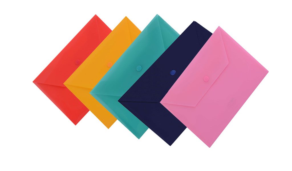 پوشه دکمه دار سایز A5 مقاوم و سبک پوشه دکمه دار سایز A5 مقاوم و شفاف از TAKHP برای نگهداری مدارک و اسناد