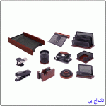 office desk set of 11 pieces, wood and metal models