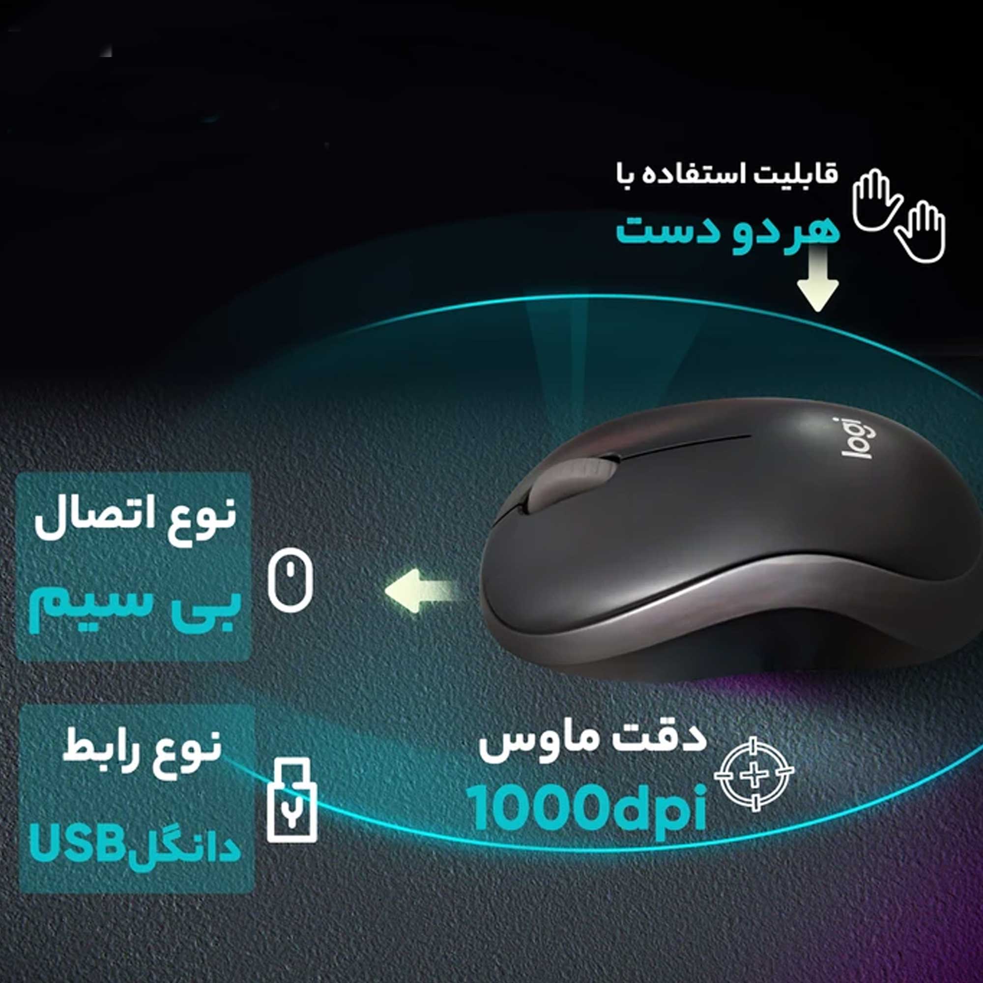 img src=”Logitech M185 wireless mouse” alt=”ماوس بیسیم لاجیتک مدل M185”