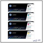 کیت کامل کارتریج لیزری رنگی 203A طرح اورجینال hp