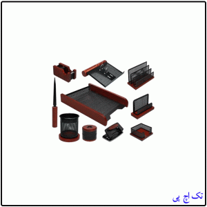 ست اداری رومیزی 8 تکه مدل چوب و فلز