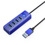 هاب USB3.0 چهار پورت مدل ORICO PW4U-U3 (آبی)