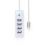 هاب 4 پورت USB 3.0 اوریکو مدل PW4U-C3-015 (سفید)