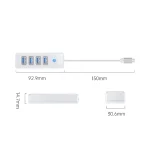 ابعاد هاب 4 پورت USB 3.0 اوریکو مدل PW4U-C3-015 (سفید)