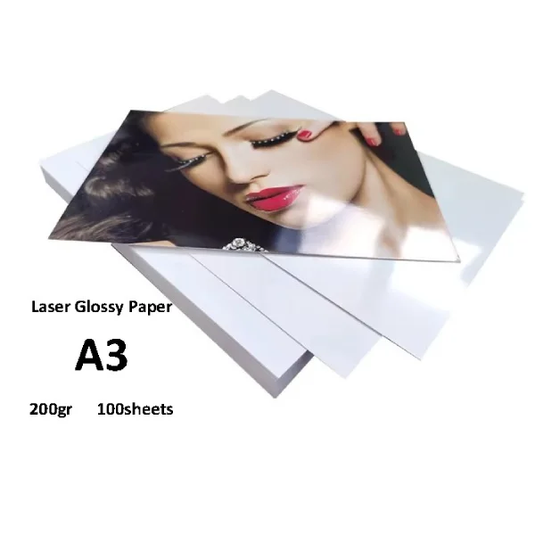 گلاسه لیزری 200 گرم 100 برگی A3